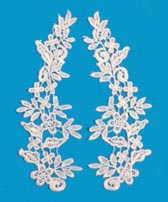 Páros csipke rátét 25x10 cm - WHITE (fehér)